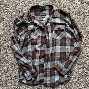 Valor Men's Casual Brown and Gray Checkered Shirt